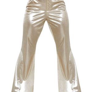 NWT Pretty Little Thing Gold Silver Flares US 10